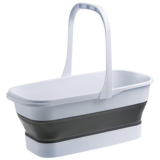 Grand seau de stockage d'eau en plastique pliable, rectangulaire et Portable, serpillière de sol pliable, pour le nettoyage, la pêche et la voiture: bucket