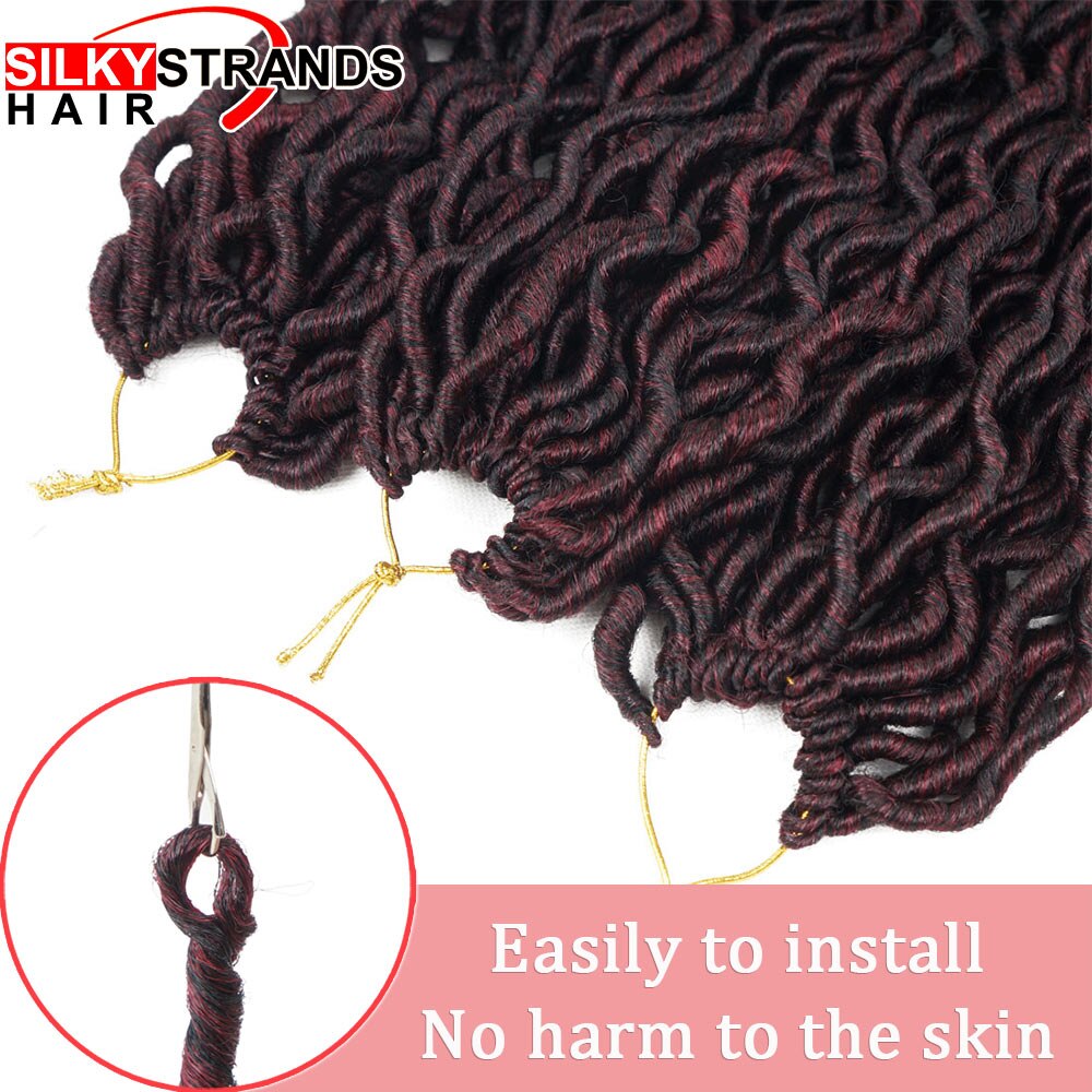 Curly Goddess Faux Locs Crochet Hair Extensions Crochet Braids Synthetic Ombre Braiding Hair Bulk Bohemian Silky Strands