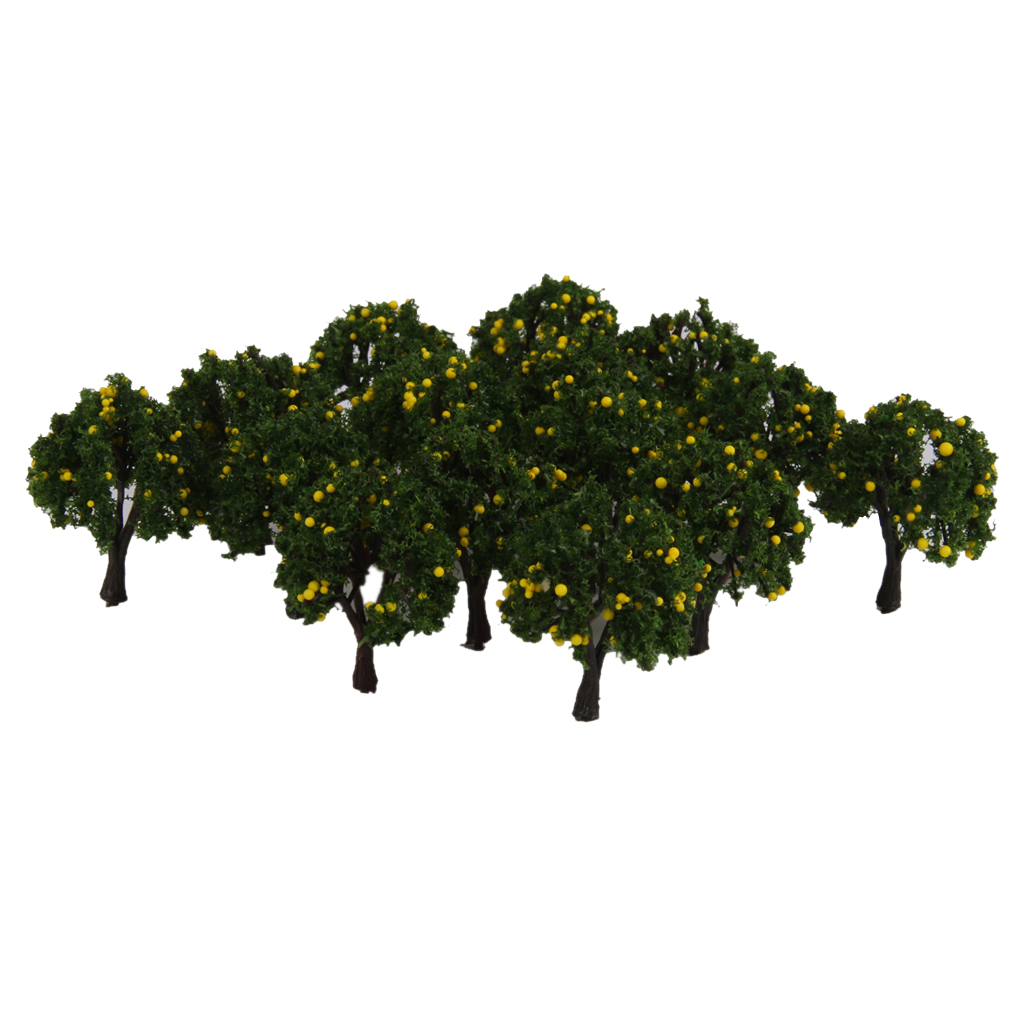 Lot 20 Yellow Fruits Tree Model Train Farm Orchard Diorama Scenery Z 1/300