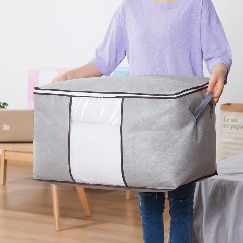 Icke-vävt tyg täcke förvaring väska hem kläder täcke kudde filt förvaringsväska resor bagage arrangör dampproof sortering bag