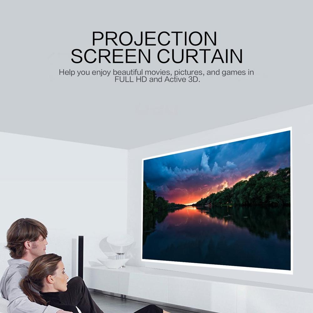 4:3 Projection Screen Curtain 40/50/60/72/84/92/100/106 Inch Non-Woven Fabric White Soft Portable for KTV Ba Conference Room