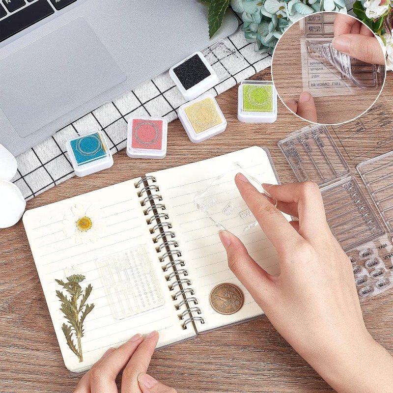1 vel kalender planner siliconen duidelijke stempels maand week datum tijd transparante stempels voor het maken van kaarten DIY 6,3 x 4,3 inch