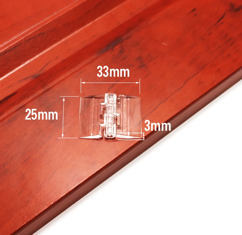 10 stk 25 x 33 30 x 33 38 x 45 65 x 42 foldehængsler af plast gennemsigtig plexiglas hængsel holdbar klar akryl: 25-33-3mm