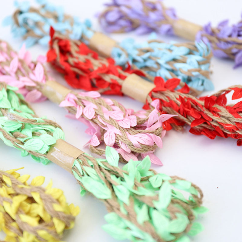 Rustic Simulation Green Leaves DIY Wedding Decor 10M Bouquet Packaging RopesMultifunction 5MM Weaving Hemp Rope