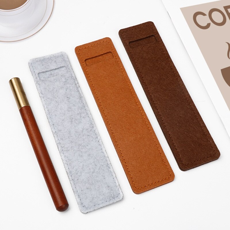 Felt Pen Case Holder Solid Color Fountain Pens Pouch Protective Sleeve Cover for Roller Ballpoint Gel Pen Pencil