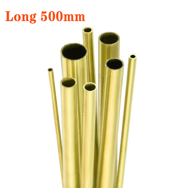 Tubo de latón de 2/3/4/5/6/7/8/9/10/12/14/16/18/20mm, 500 mm de largo, 0,5-2mm de pared, 1 unidad