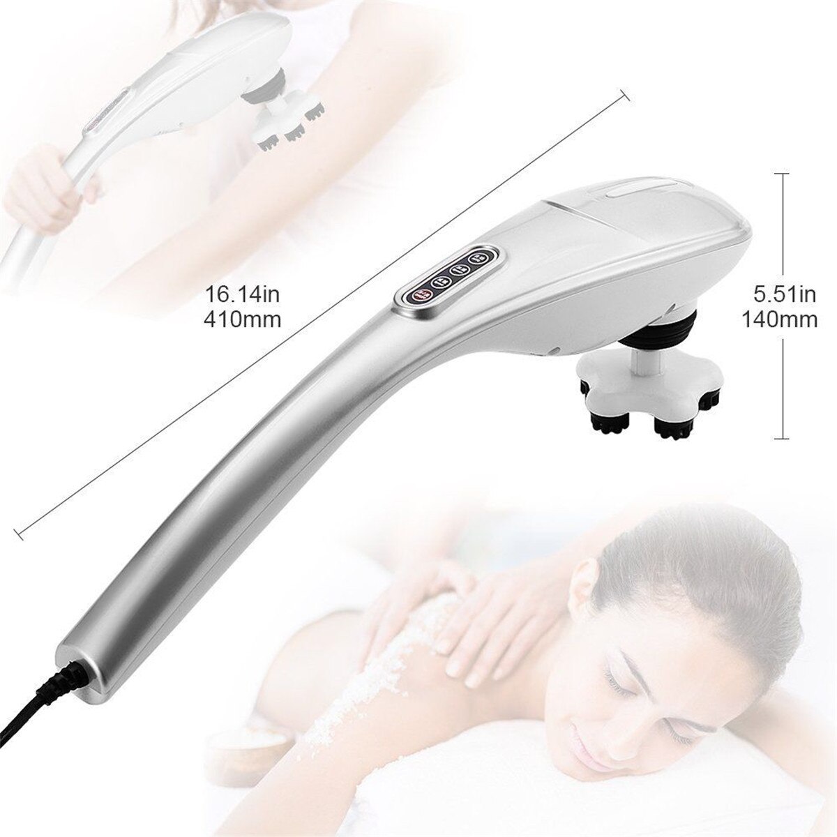 5 in 1 Elektrische Nacken Massagegerät Handheld Hammer Infrarot Massage Zurück Taille Bein Körper Entspannen Halswirbel Rolle Massage Stock