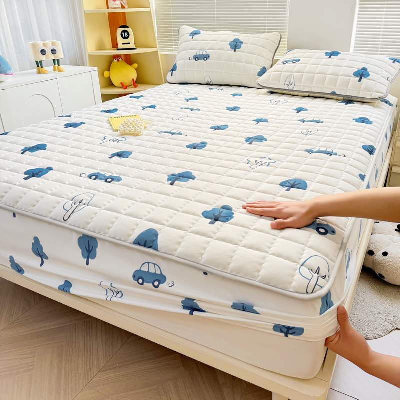 Dikke Matrashoes Cartoon Stijl Sprei Gewatteerd Bed Voor Thuis Volwassenen Kinderen Bedlinnen Fundas De Colchón (Geen Kussensloop): Queen / Bordeaux