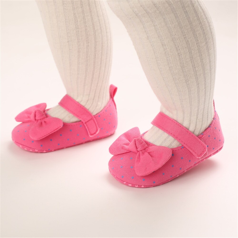Chaussures en tissu de coton pour bébés filles de 0 à 12 mois, sandales plates à semelle souple avec nœud papillon, grises/roses/roses/blanches