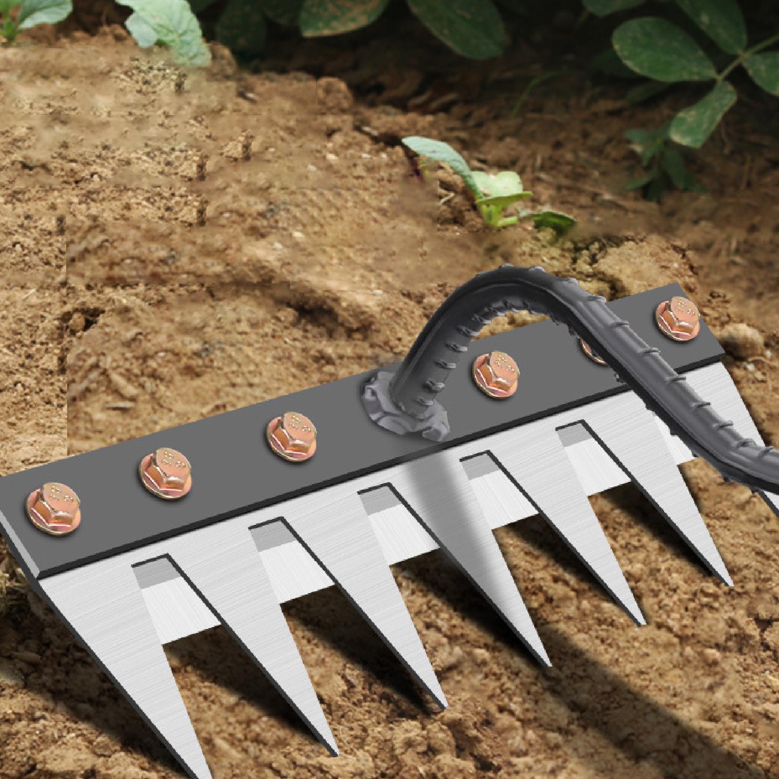 Garden Rake Head Gardening harrow Weeding Rake Digging Tilling Agricultural Tool Garden Hoe For Farming Loosening Cultivating