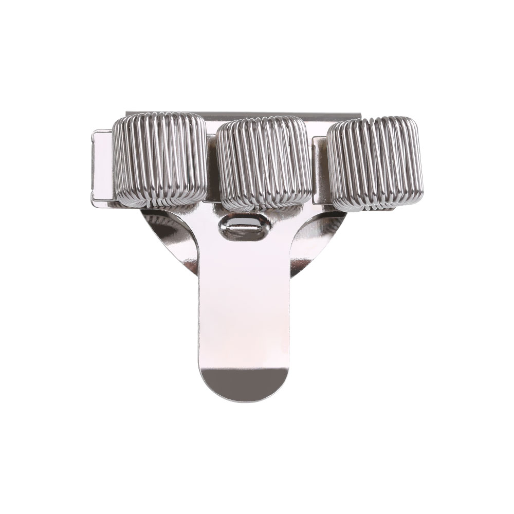 1Pc Single/Double/Triple Hole Metal Pen Clips Spring Pen Holder With Pocket Doctors Elastic Loop Nurse Uniform Pen Holders: 3