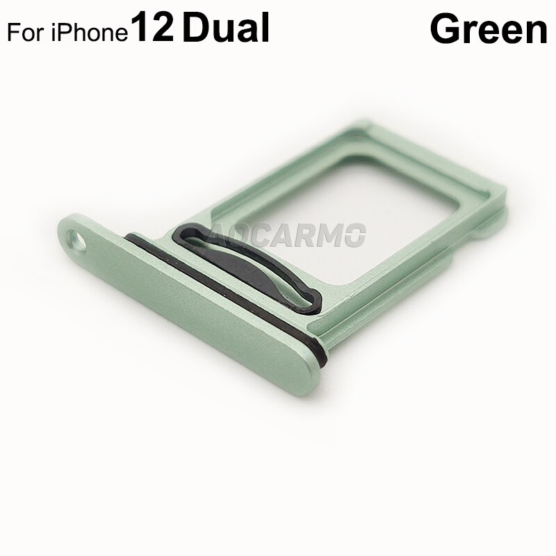 Aocarmo Dual Sim Lade Voor Iphone 12 Enkele Sim Card Slot Houder Vervanging Deel: Dual----Green