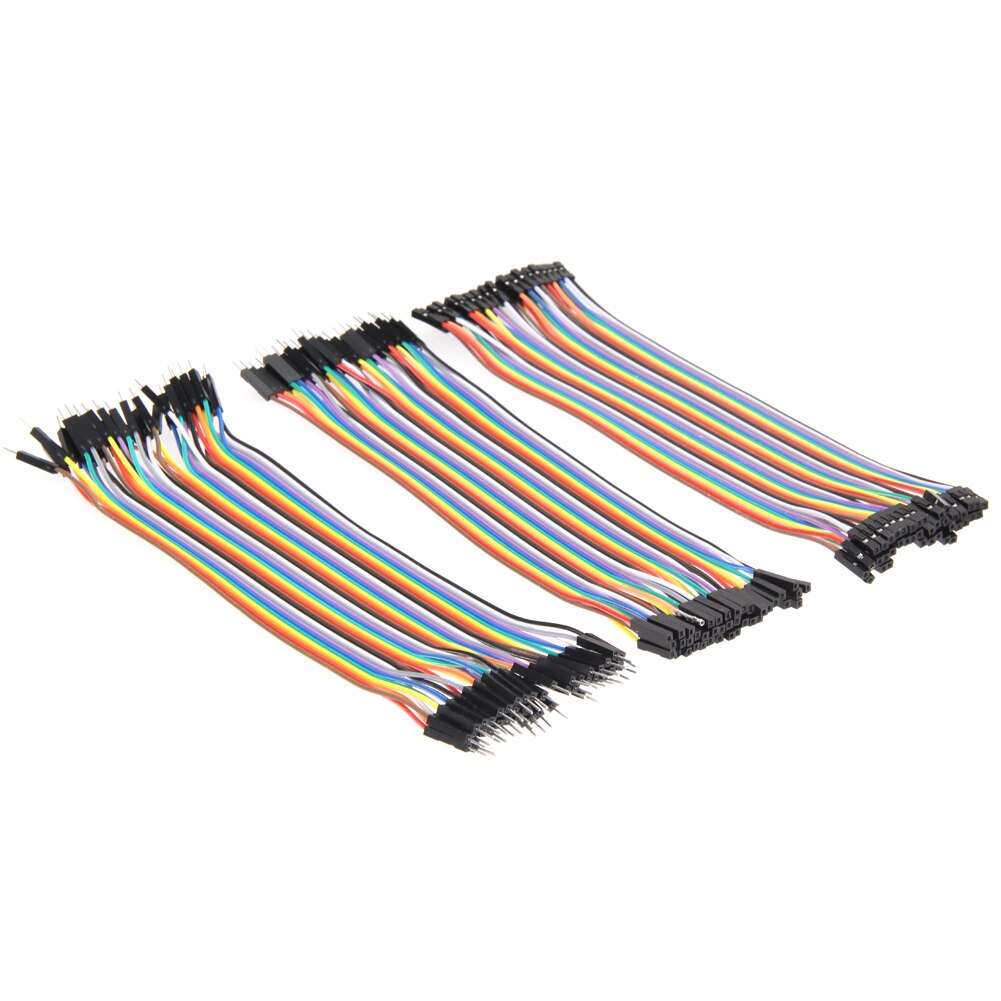 Cable de puente DuPont para Arduino, Cable macho a macho + 40 hembra + 40 macho a hembra, 20cm, 2,54mm, 1pin, 40 Uds.