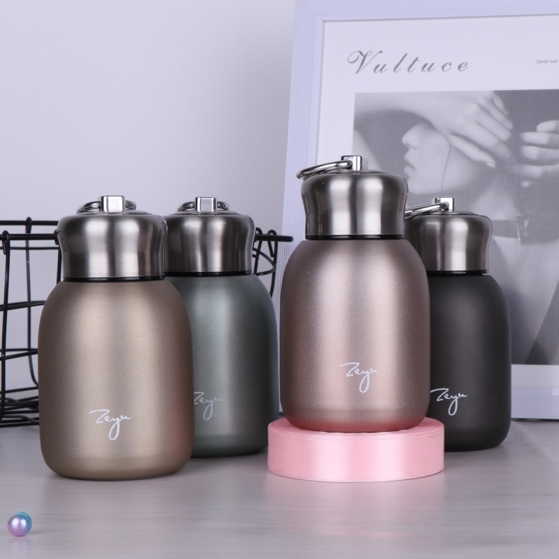 Termo portátil de 300ML con filtro, taza térmica de acero inoxidable, taza de café, botella de agua de viaje,
