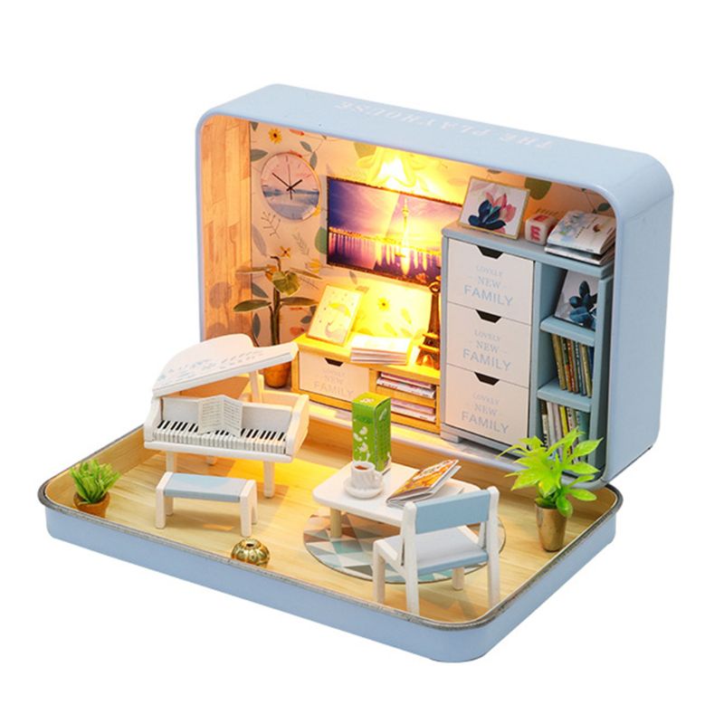 CUTE ROOM Doll House Furnitures Box Theatre DIY Model Miniatures Wooden Dollhouse Toys For Children Countryside Notes: R
