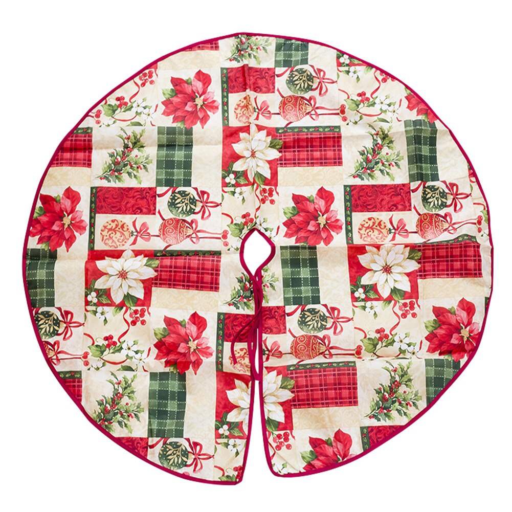 1Pc Witte Kerstboom Rok Pluche Faux Fur Tapijt Xmas Floor Mat Ornamenten Vrolijk Kerstfeest Nieuwjaar Kerstboom decoratie: 90CM 08