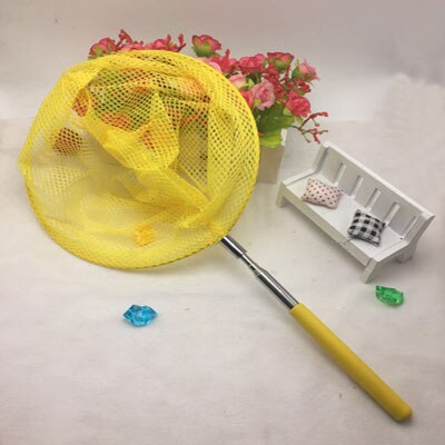 Pliant résille télescopique petit poisson extensible jusqu'à 83cm enfants papillon Net attraper insectes insectes jouets pour enfants jeu: Jaune