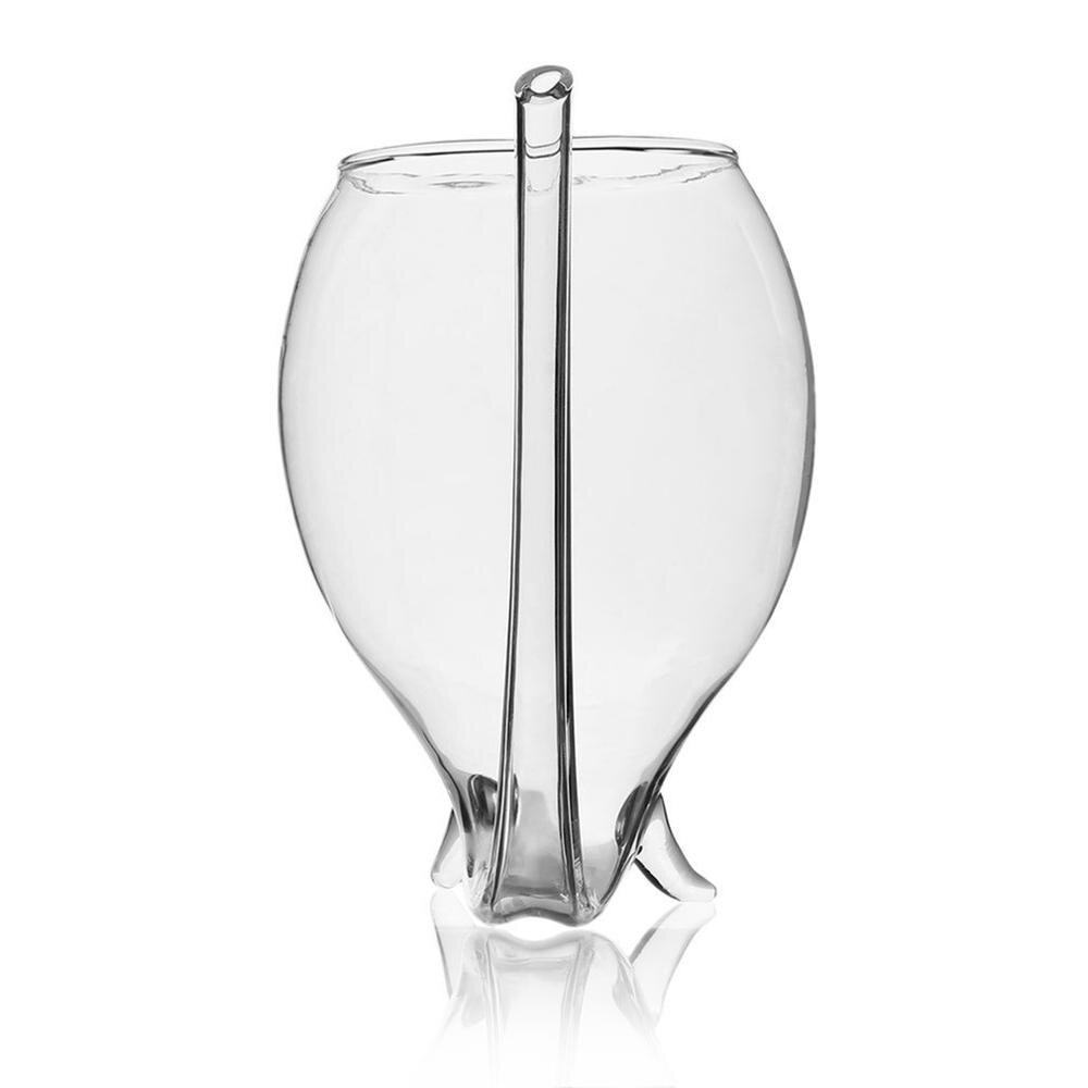 1pc 300ml djævel rødvinsglas gennemsigtig kop med indbygget drikrør halm vand kop