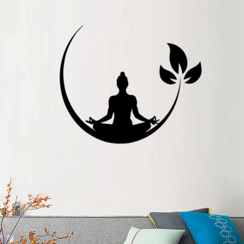 Yoga Meditation Wall Stickers Buddhist Zen Wall Decal For Bedroom Removable Wall Sticker Decor Yoga Wallpaper