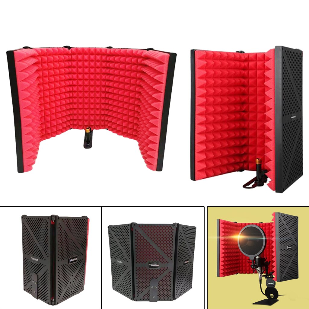 Foldable Studio Microphone Isolation Shield Recording Sound Absorber Foam Panel