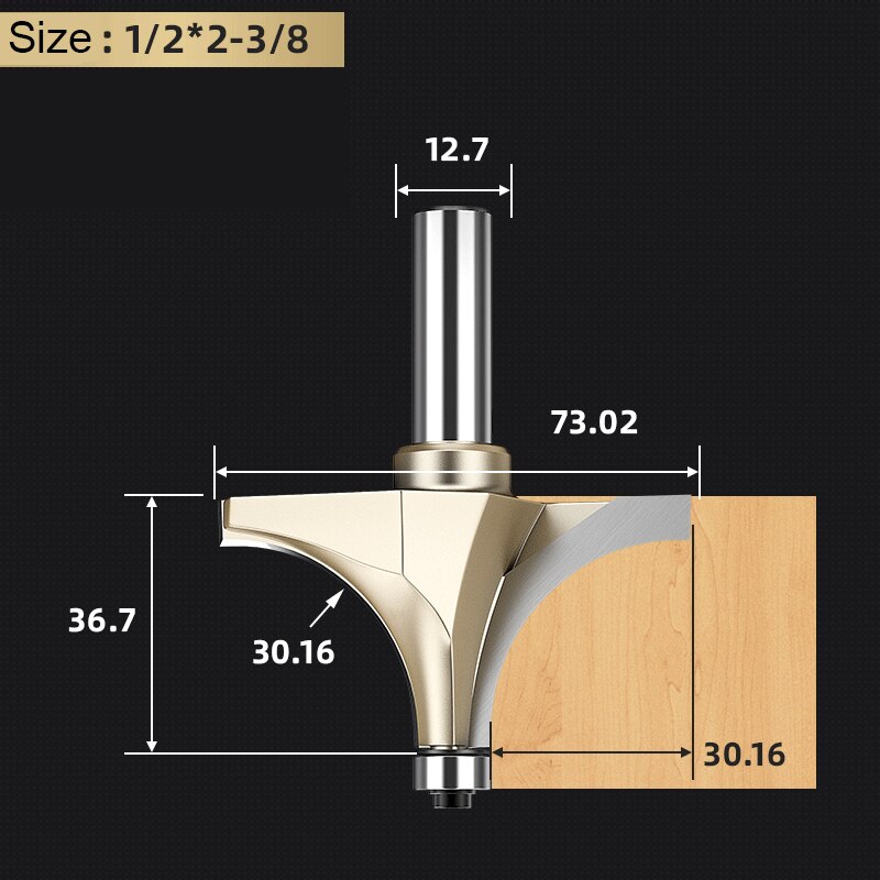 Carbide Corner Round Over Router Bit with Bearing for Wood Tungsten Carbide Milling Cutter CNC End Mill Woodworking Tool Cutters