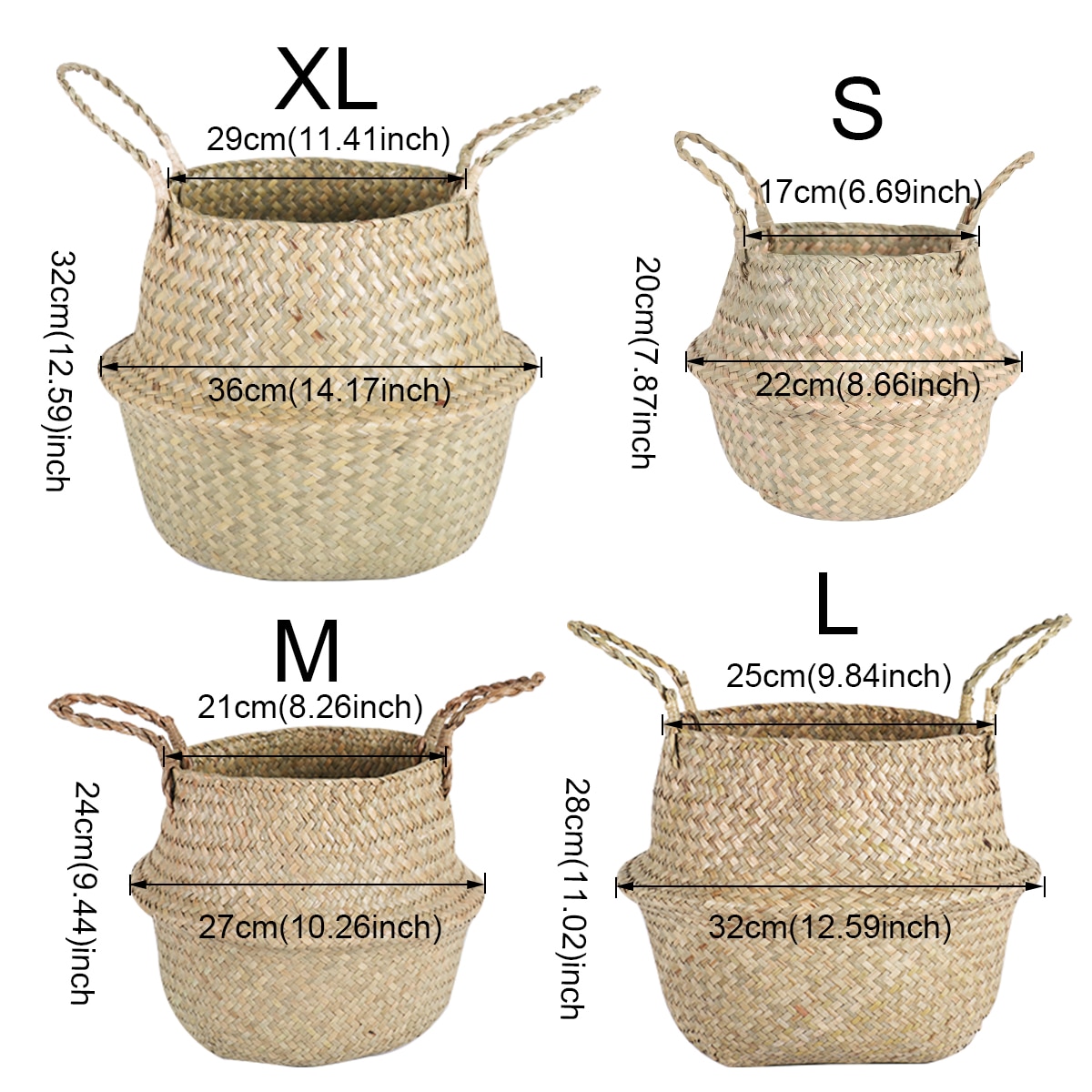 Trzcinowy kosz składany kwiat doniczka donica na rośliny słomy kosz wiklinowy rattanowy kosz na pranie ogród ozdobny