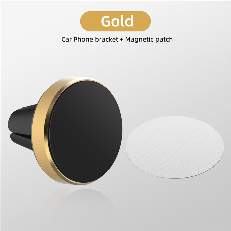 Magnetische Auto Telefoon Houder Air Vent Outlet 360 Graden Rotatie Mount Magneet Telefoon Mobiele Stand Gps Telefoon Beugel Voor Iphone: Tyrant Gold