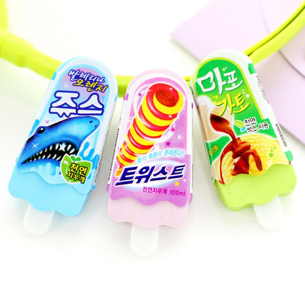 Borrador de helado, para niños, suministros escolares, Material Escolar, suministros escolares y de oficina