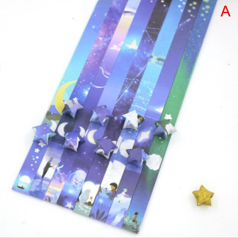 136 X Vouwen Papier Lucky Star Papier Strip Sky Universe Patroon Origami Ambachtelijke Handgemaakte Thuis Diy Kaarten Decoratie: Light Grey