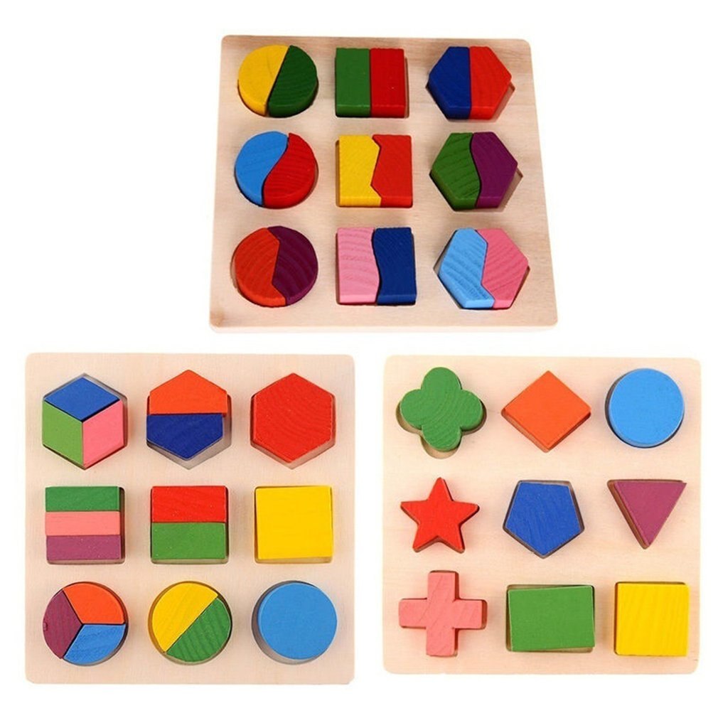 Kinderen Baby Houten Geometry Blok Puzzels Kids Cognitieve Speelgoed Vroeg Leren Educatief Speelgoed Kinderen