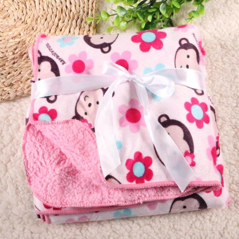 Baby filt 76*100 cm barn varm fleece filt på sängen mjuk rutig kasta filt etrq 0003