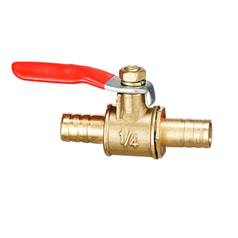 6mm 8mm 10mm12mm Hose Barb red handle Valve Inline Brass Water Oil Air Gas Fuel Line Shutoff Ball Valve Pipe Fittings