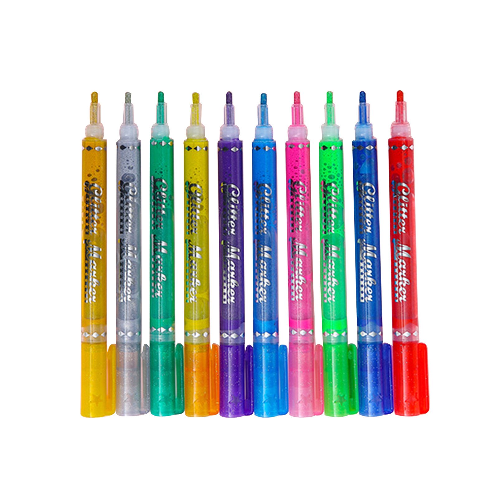24pcs/set Colorful Double Line Pen Highlighter Fluorescent Marker Candy Color Student Multicolor Hand Note Pen For School Poster: 10PCS