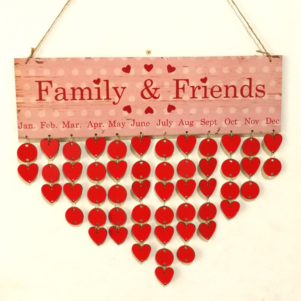 Kerst Verjaardag Speciale Dagen Herinnering Board Thuis Opknoping Decor Houten Kalender Boord Opknoping Ornament Jaar Decoratie: 7