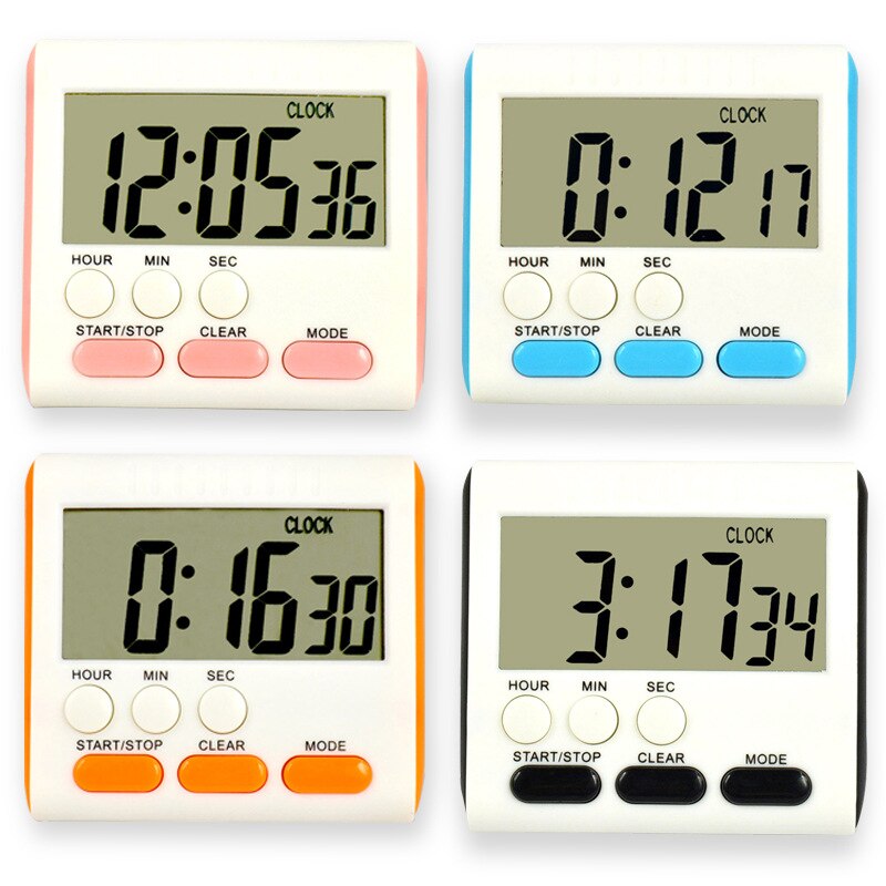 Kitchen Clock English 24-hour Electronic Timer Digital Reminder Alarm Clocks Cooking Countdown Timer LCD Multifunction Home