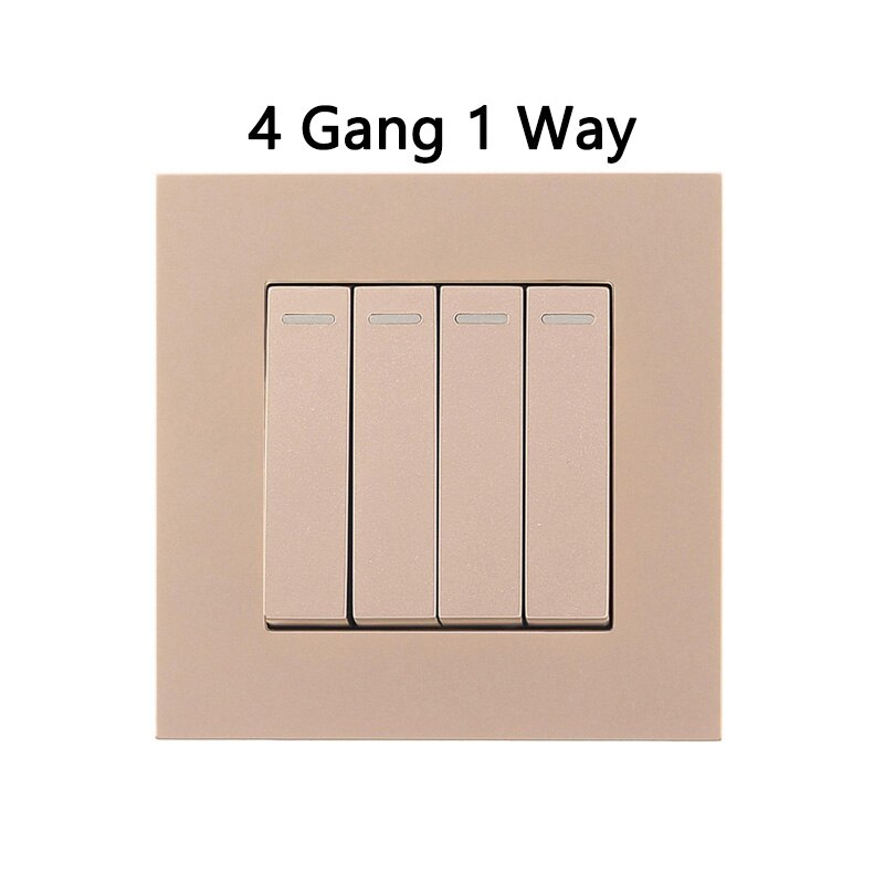 Atlectric 1 2 3 4 Gang ON/OFF EU FR Power Socket Button Power Switch 86 Type Dual Triple Quadruple Socket PC Panel With USB Port: 4 Gang 1 Way