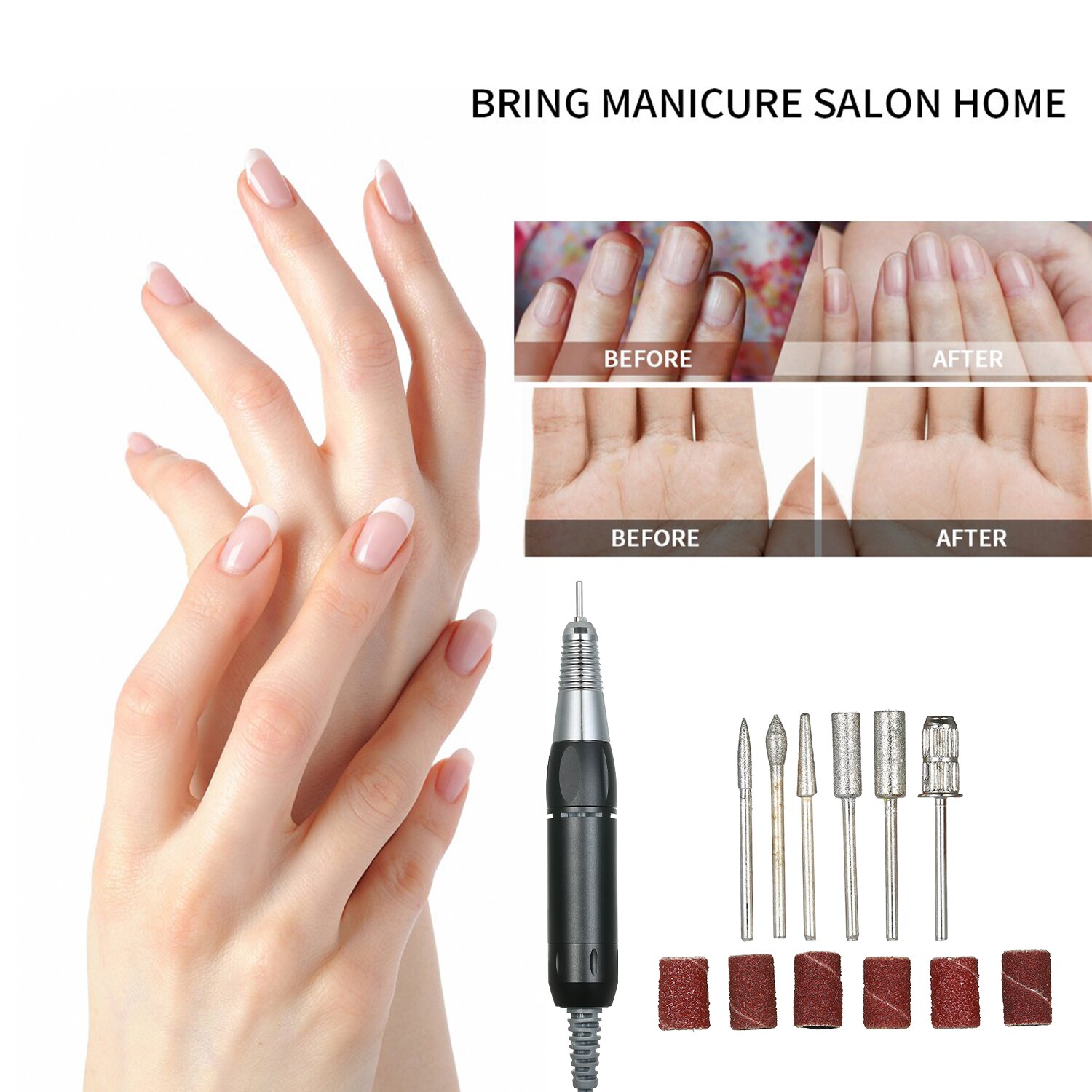 Máquina Eléctrica de 30000RPM para taladrar uñas, máquina eléctrica para limar uñas, pulidora, Kit de manicura, taladro para pedicura