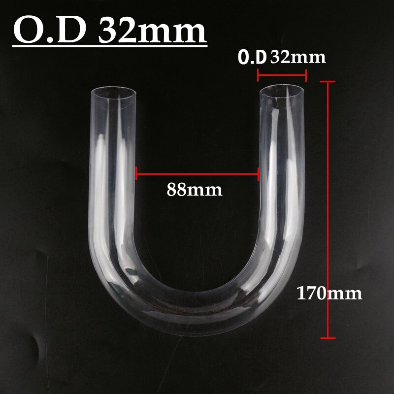 O.D 20~32mm Aquarium Fish Tank U-shape Air Tube Fittings Transparent U-Tube Acrylic Pipe Fittings Plexiglass Elbow Connector: 1pcs / O.D 32mm