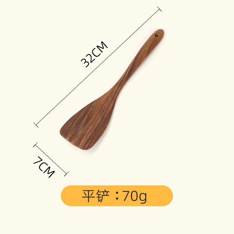 Teak Spoon Set Acacia Wood Long Handle Cooking Utensils Non-stick Pan Special Wooden Cooking Spatula: NO. 6