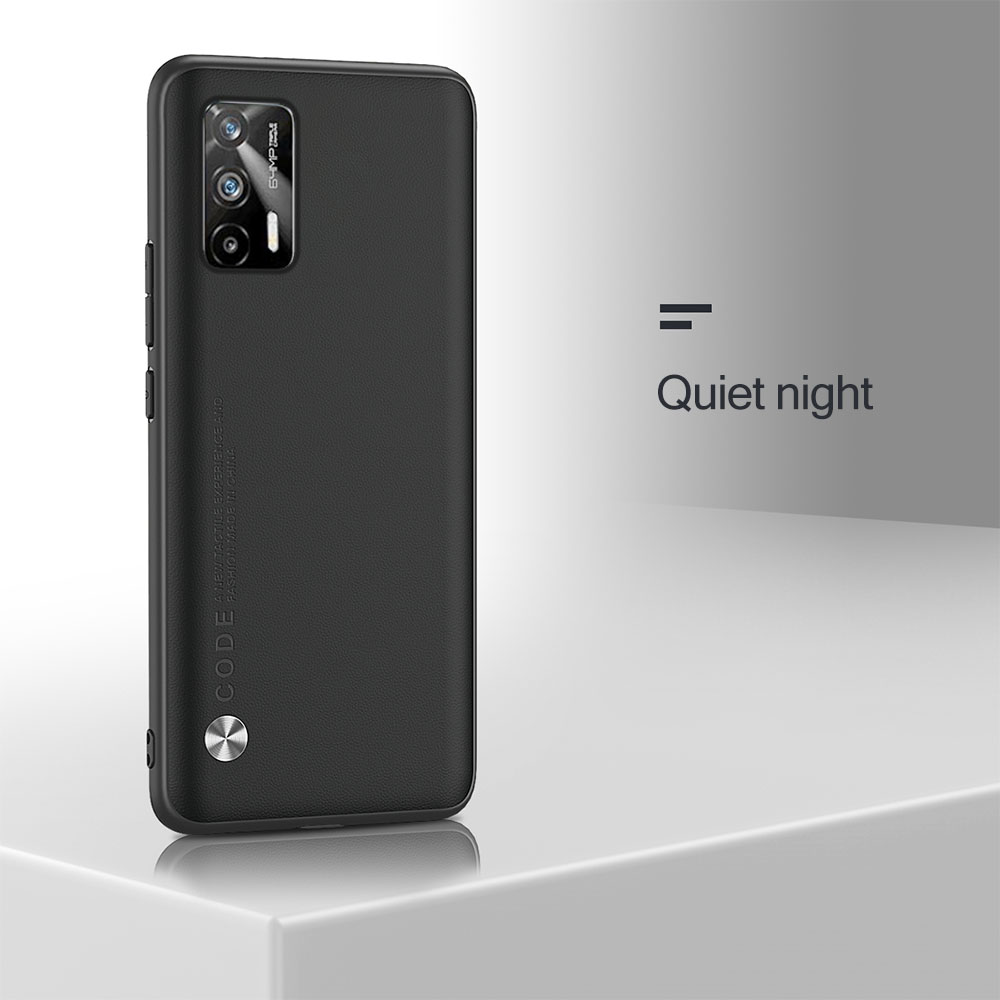Realme-GT 5G Case Plain Skin Leather Protect Shell On For Realme Realmi GT G T Neo GTNeo RealmeGT 5G TPU Bumper Shockproof Coque: For Realme GT 5G / Black