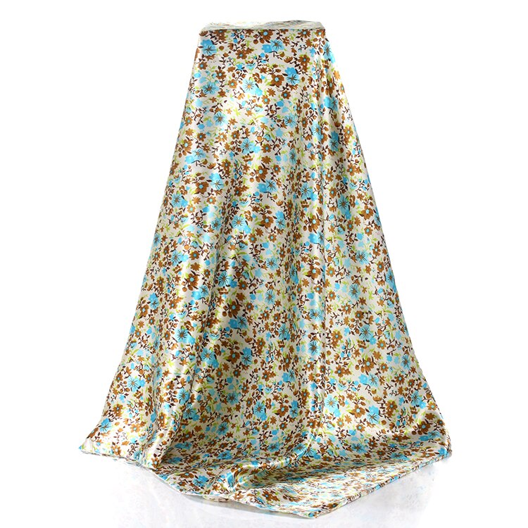 Tissu satiné 100% Polyester à imprimé floral, doux et brillant, pour doublure de robe et de chemise à la
