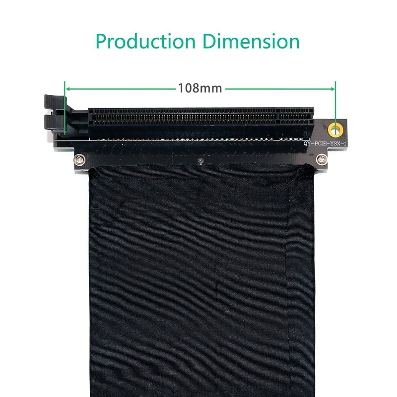 PCI Express PCI-E 3.0 16X Extension Cable Flexible High Speed (25cm-90 Degree)