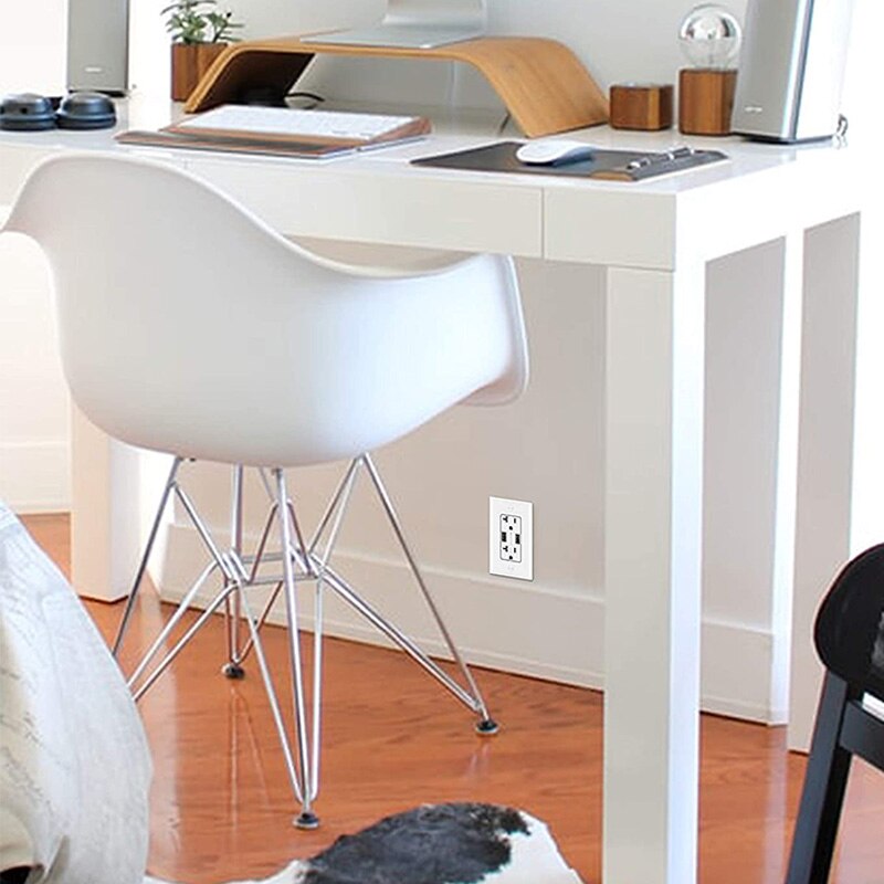 Wall Plate Kit,Receptacle Cover, Decorator Light Switch Cover, 1-Gang Standard Size 2.77 x 4.52 inch ,White,10 Pack