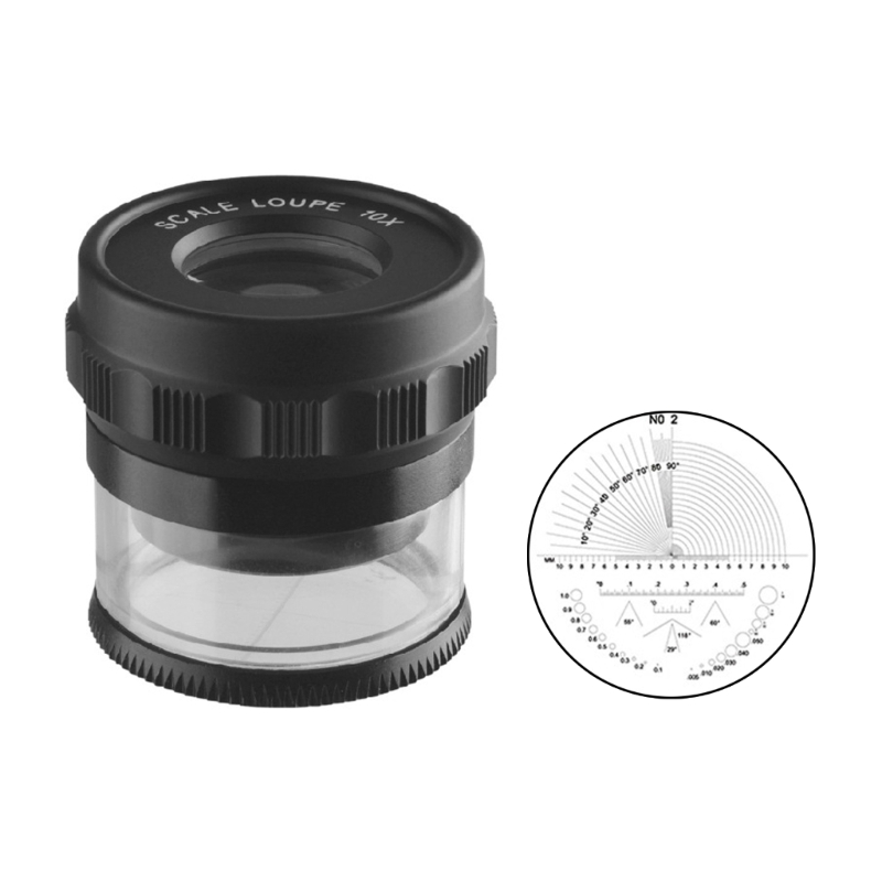 Handmicroscoop Vergrootglas 10X Schaal Juweliers Loep Desktop ABS- Vergrootglas Draagbare Schaallus voor Doek Repareren