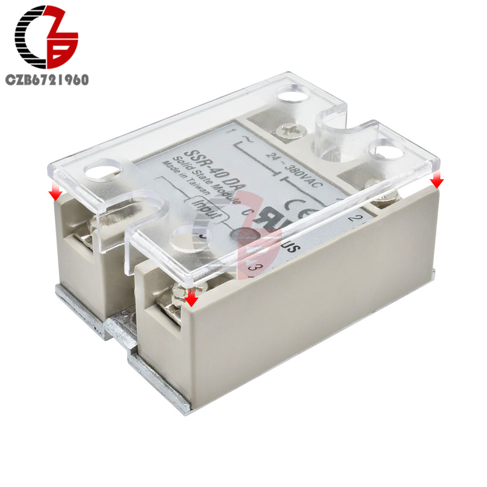 Safety Cover Case for Single Phase Solid State Relay SSR Clear Plastic Cover