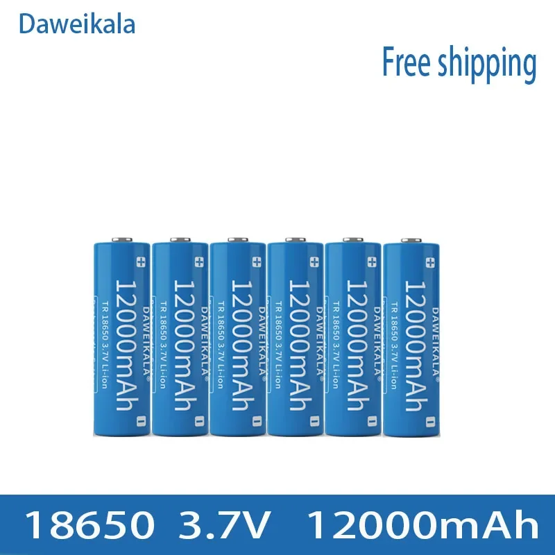 18650 3.7V 12000mAh Rechargeable Battery for Flashlight Torch Headlamp Li-ion Rechargeable Battery: Red