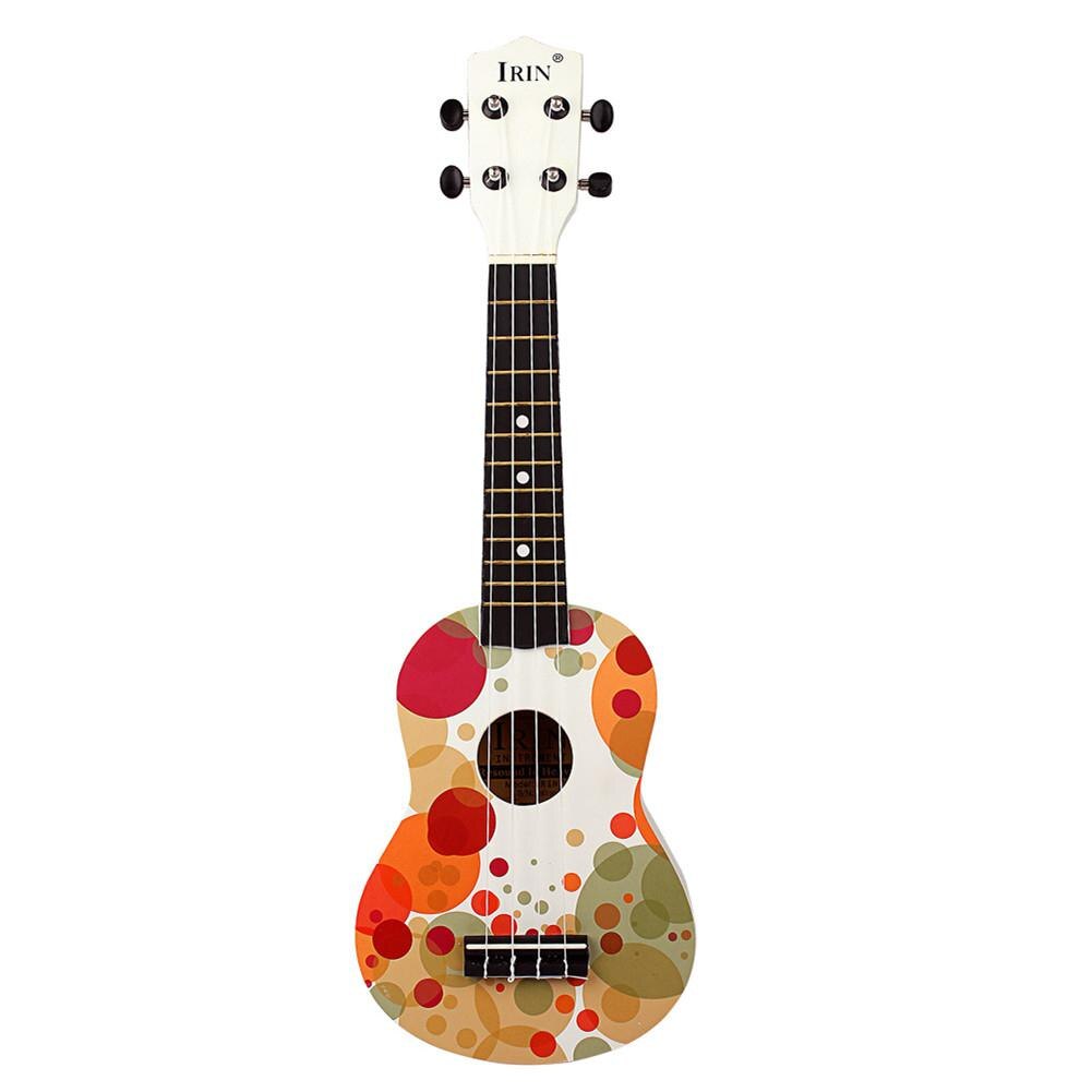 Basswood Ukulele Wood Ukuleles for Beginner Soprano Ukulele Starter Kid Guitar Hawaii Guitar 21 Inch Colorful Bubbles Kids Uke