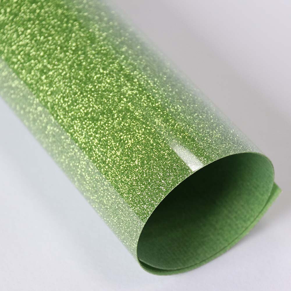 A4 Sample 21cm x 30cm Glitter Warmteoverdracht Vinyl Film voor Kledingstuk ijzer op Textiel Grafische Warmte Pers vinyl Kleur voor kiezen: light green