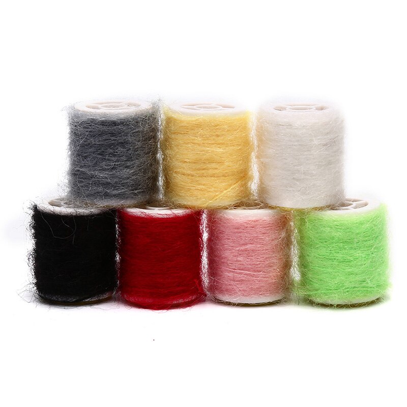 1 Roll Fly Tying Leech Mohair Yarn Long Angora Hair Twisted Fly Tying Yarn Caddis Hairy Nymph Body Tying Materials 7 Colors