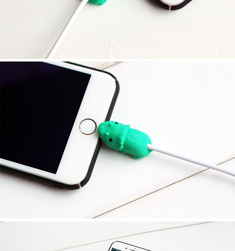Kabel beißen glühen in dunkel Schutz für IPhone Wickler Telefon Streich Spielzeug Pvc Ebene ente Löwe schildkröte Puppe modell Lustige: Mehrfarben